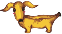 Rotten Bananas banana-dog logo